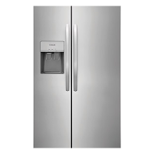 Frigidaire FRSS2623AS side-by-side refrigerator with external ice and water dispenser