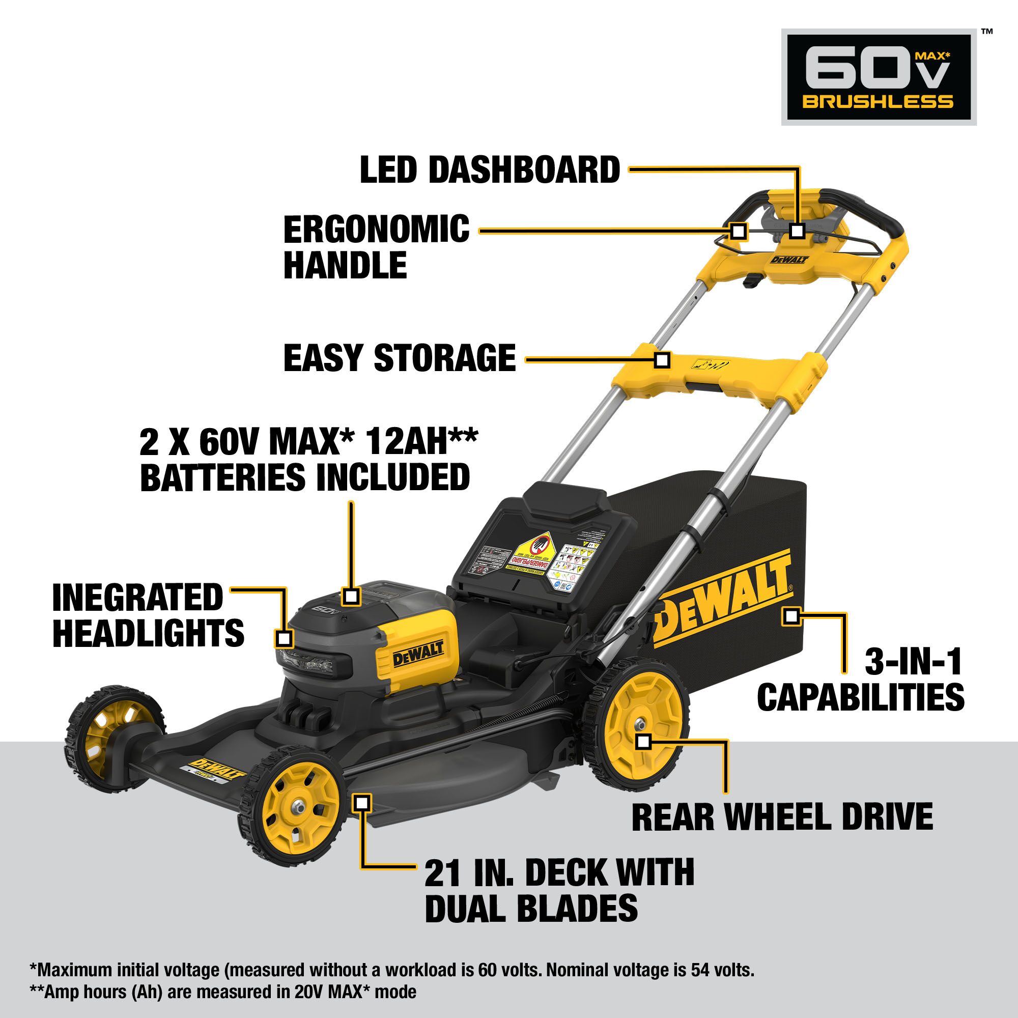 Cortacésped DEWALT DCMWSP700Y2 - Imagen 6