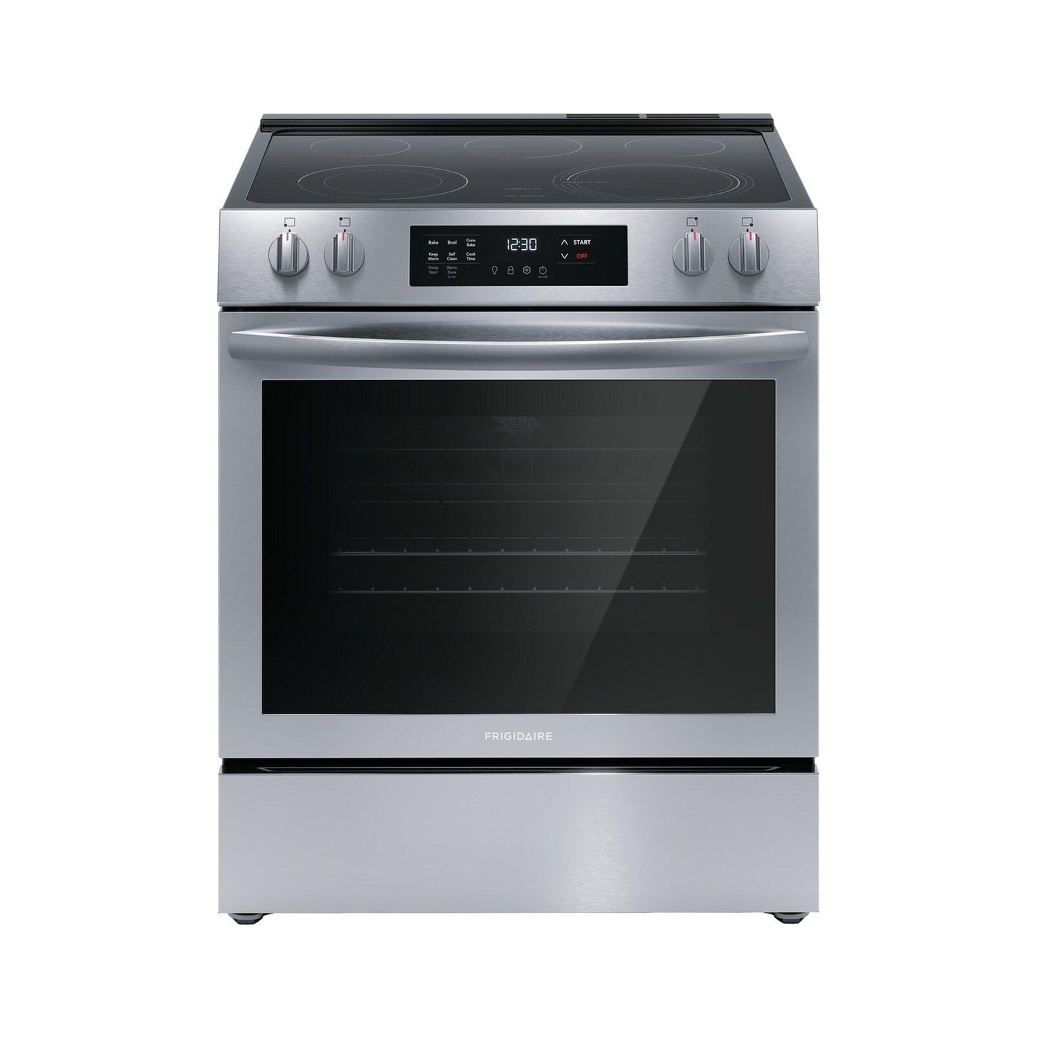 Frigidaire FCFE3083AS 30-inch electric range — estufa eléctrica Frigidaire FCFE3083AS de 30 pulgadas