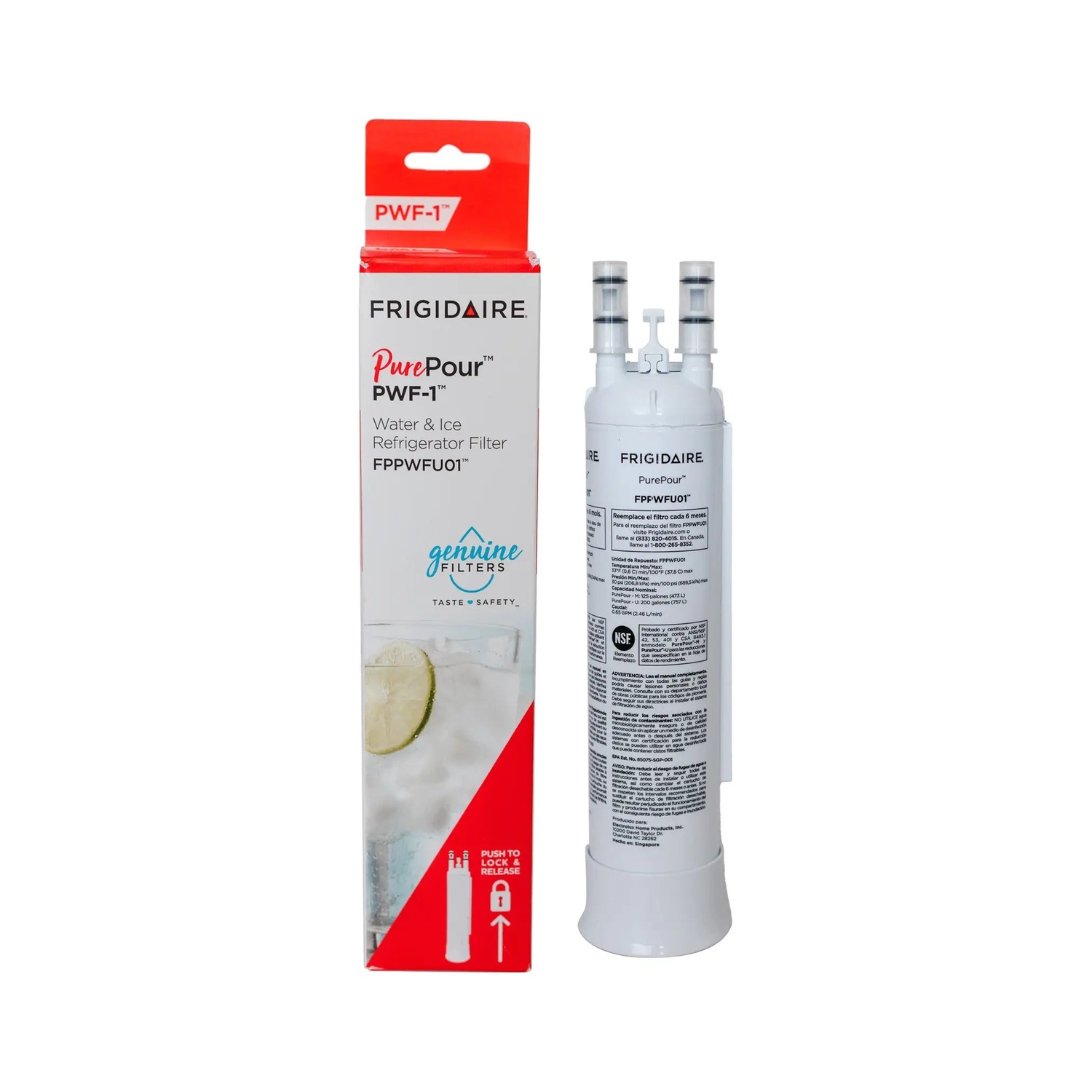 Frigidaire FPPWFU01 PWF-1 refrigerator water filter — filtro de agua para refrigerador Frigidaire FPPWFU01 PWF-1