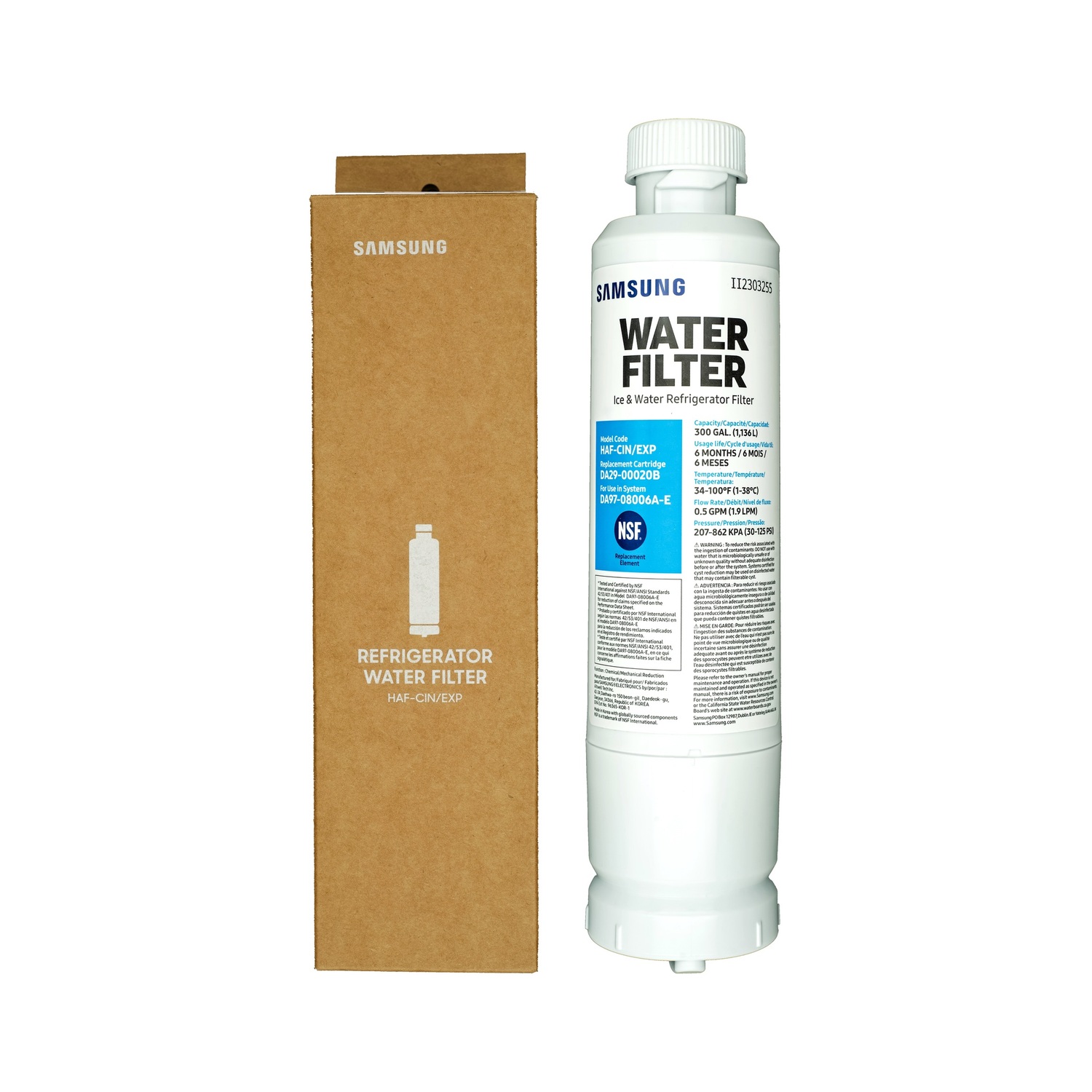 Samsung HAF-CIN DA29-00020B refrigerator water filter — filtro de agua para refrigerador Samsung HAF-CIN DA29-00020B