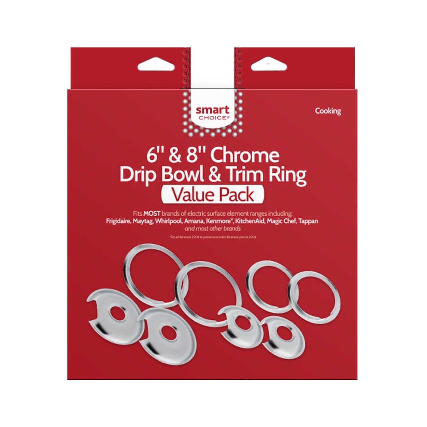 Smart Choice L304501993 Chrome Drip Bowl & Trim Ring Value Pack