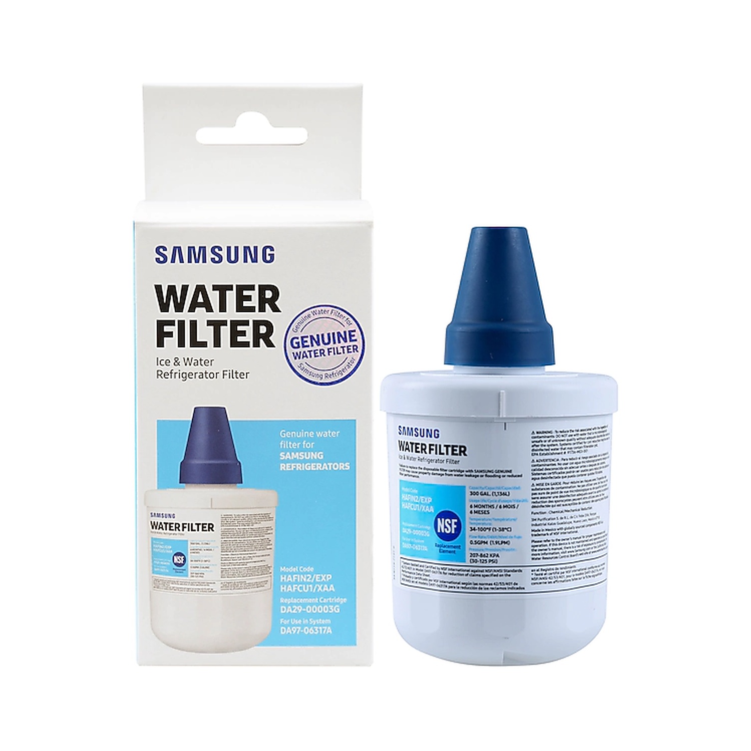 Samsung DA29-00003G HAF-CU1/XAA refrigerator water filter — filtro de agua Samsung DA29-00003G para refrigerador