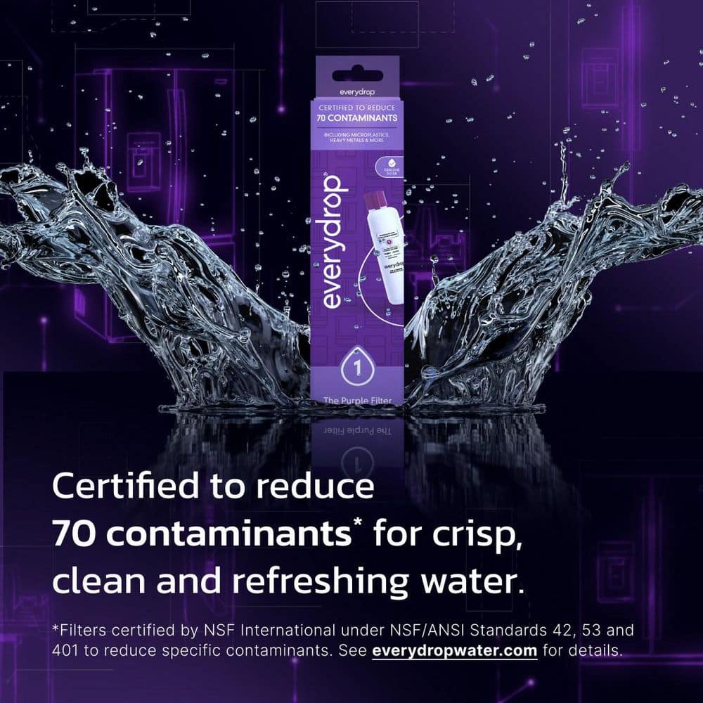 everydrop EDR1RXD1 Filter 1 certified to reduce 70 contaminants for crisp, clean water