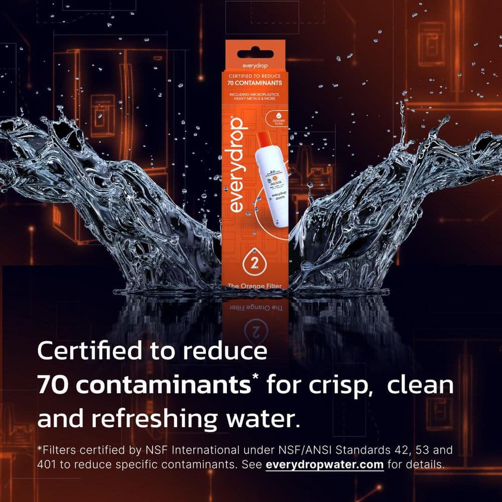 everydrop EDR2RXD1 Filter 2 certified to reduce 70 contaminants for crisp, clean water