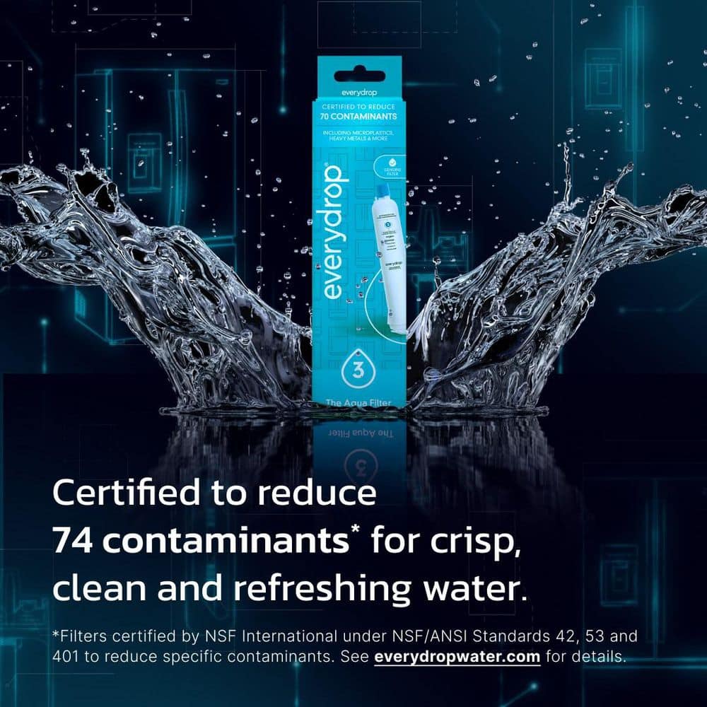 everydrop EDR3RXD1 Filter 3 certified to reduce 74 contaminants for crisp, clean water