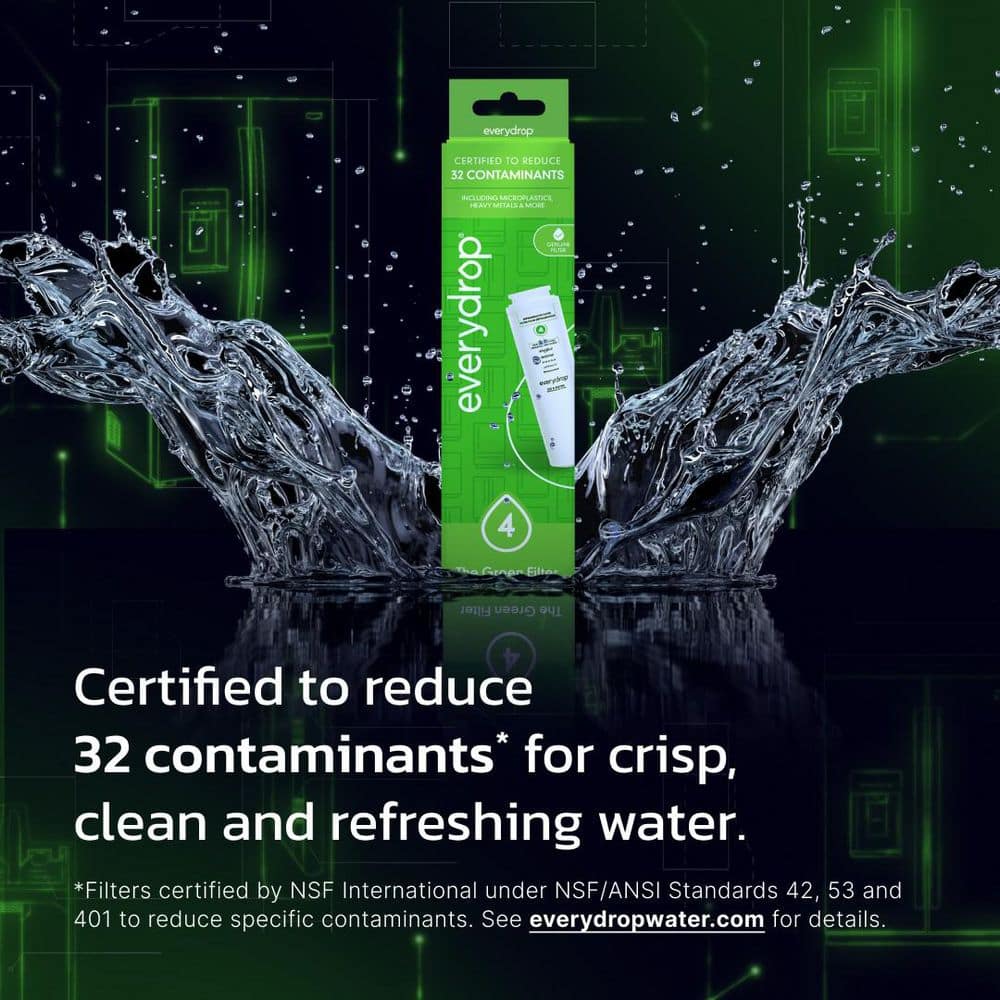 everydrop EDR4RXD1 Filter 4 certified to reduce 32 contaminants for crisp, clean water