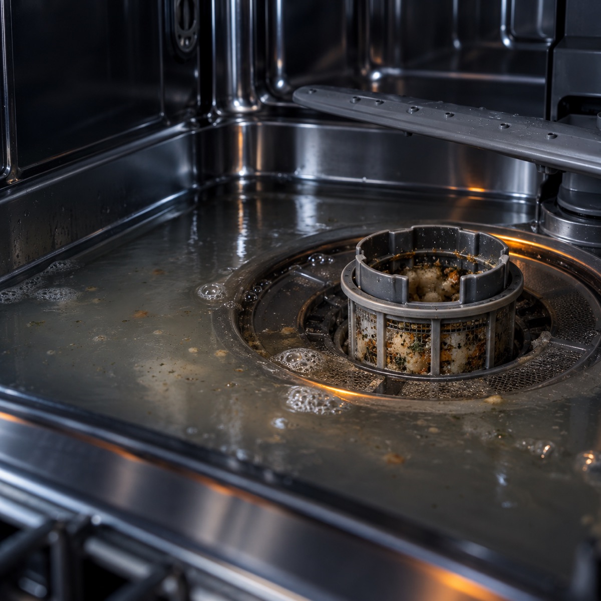dishwasher not draining - standing water and filter