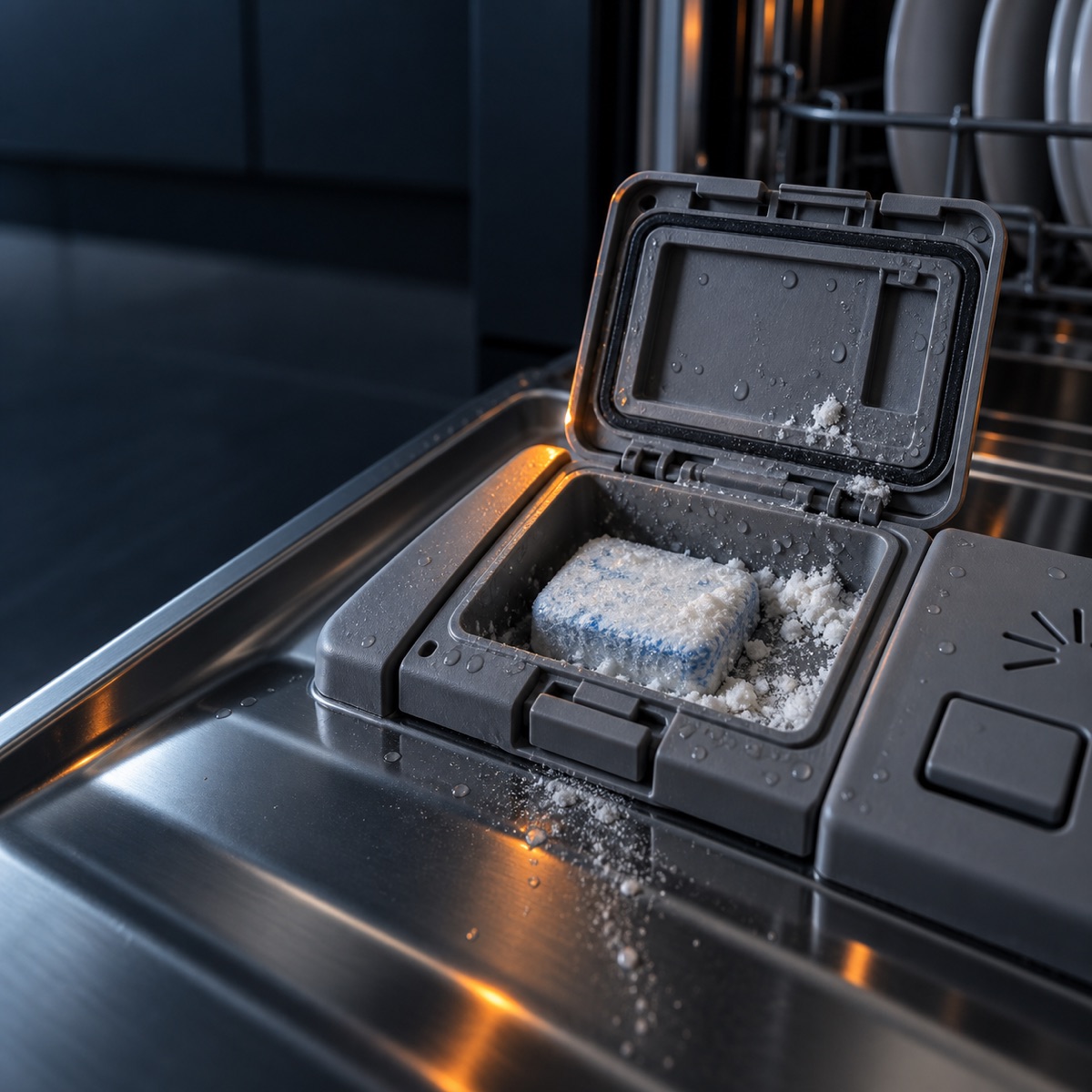 dishwasher soap not dissolving in the detergent dispenser